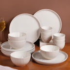 Costola Pure White 16 Piece Dinner Set For 6 Nestasia