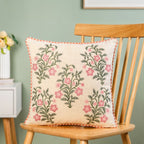 Cottagerose Cross Stitch Cotton Cushion Cover 40x40cm Nestasia