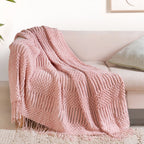 Textured Light Pink Throw Nestasia