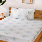 Daisy Florals King Sized Pure Cotton Bedding Set 180 TC Ultra Soft 275x275 cm Nestasia