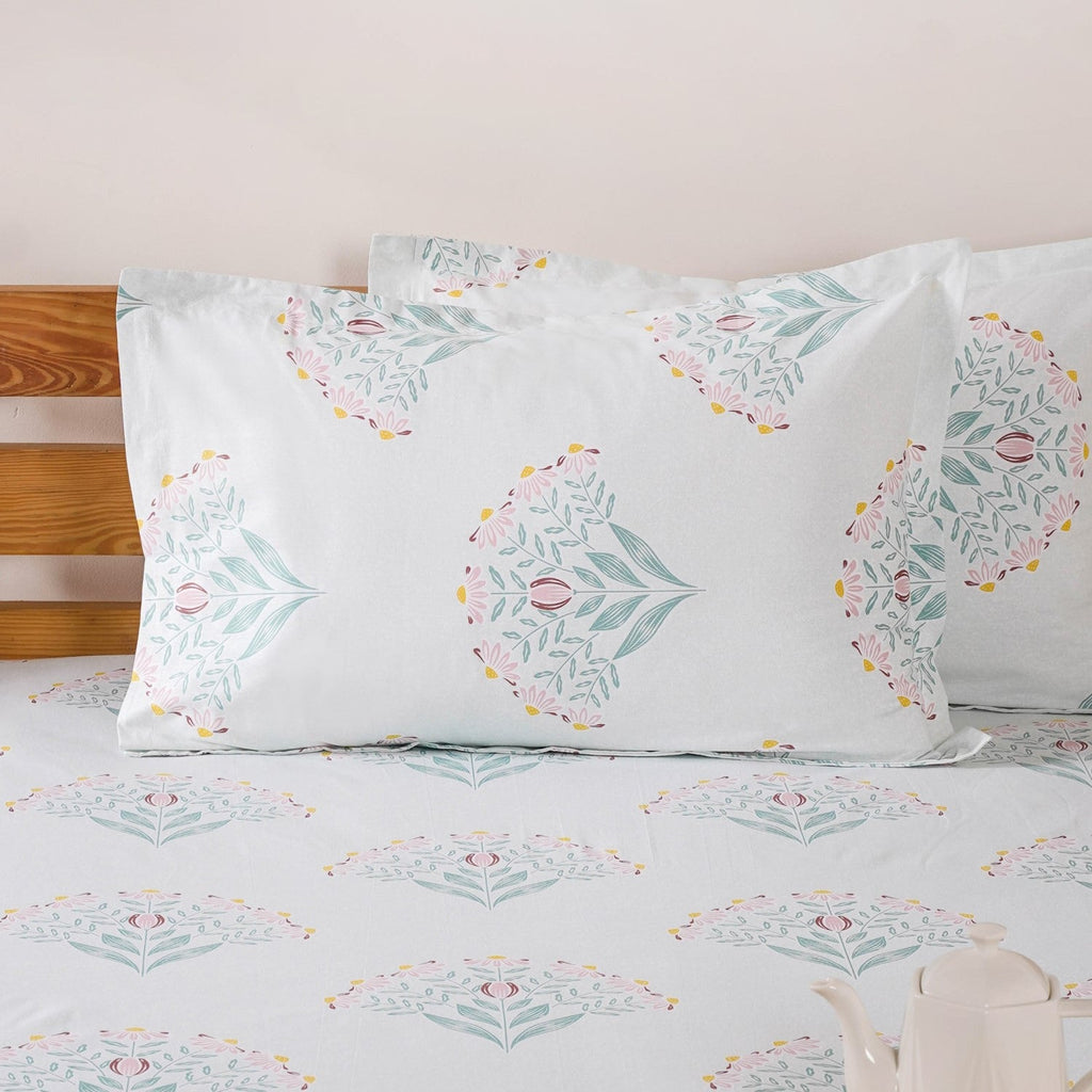 Daisy Florals King Sized Pure Cotton Bedding Set 180 TC Ultra Soft 275x275 cm Nestasia