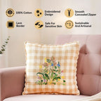 Countryside Bloom Embroidered Cushion Cover 46x46cm Nestasia
