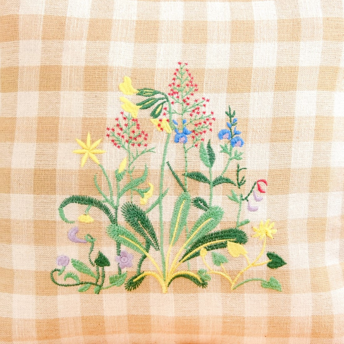 Countryside Bloom Embroidered Cushion Cover 46x46cm Nestasia