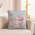 Butterfly Haven Embroidered Cotton Cushion Cover 40x40cm Nestasia