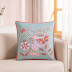 Butterfly Haven Embroidered Cotton Cushion Cover 40x40cm Nestasia