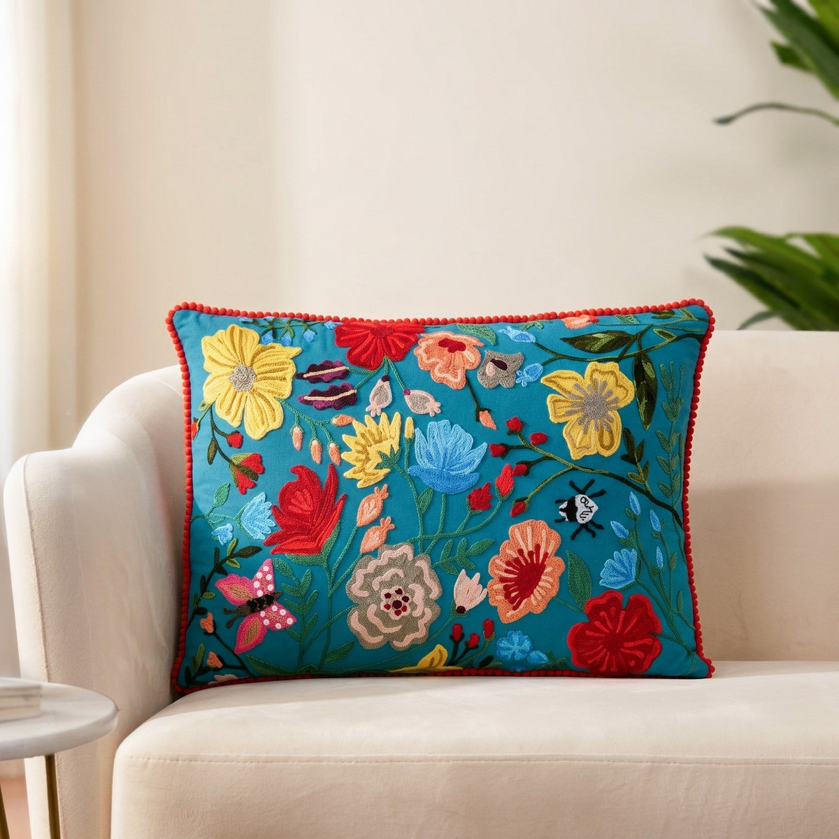 Floral Fiesta Cotton Cushion Cover 50x35cm Nestasia