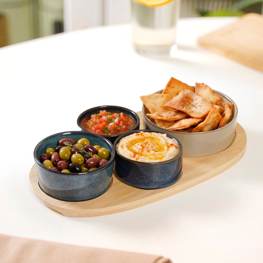 Stoneware Platter Set Of 5 Nestasia