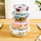 Kaleido Round Stackable Food Containers With Air Vents Set Of 4 390ml 630ml 960ml 1400ml Nestasia