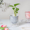 Modern Grey Ceramic Planter With Glass Stand Nestasia