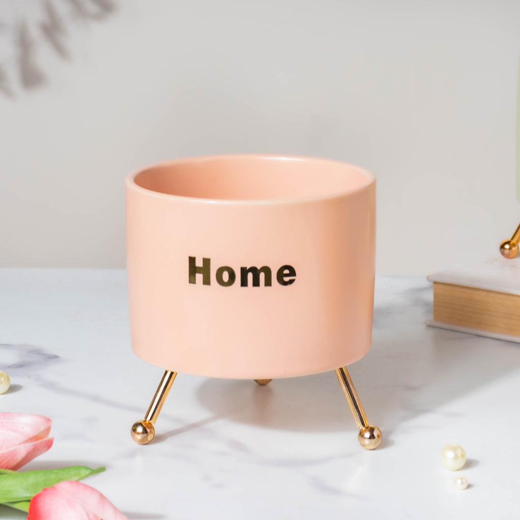 Home Ceramic Planter With Stand Pink Nestasia
