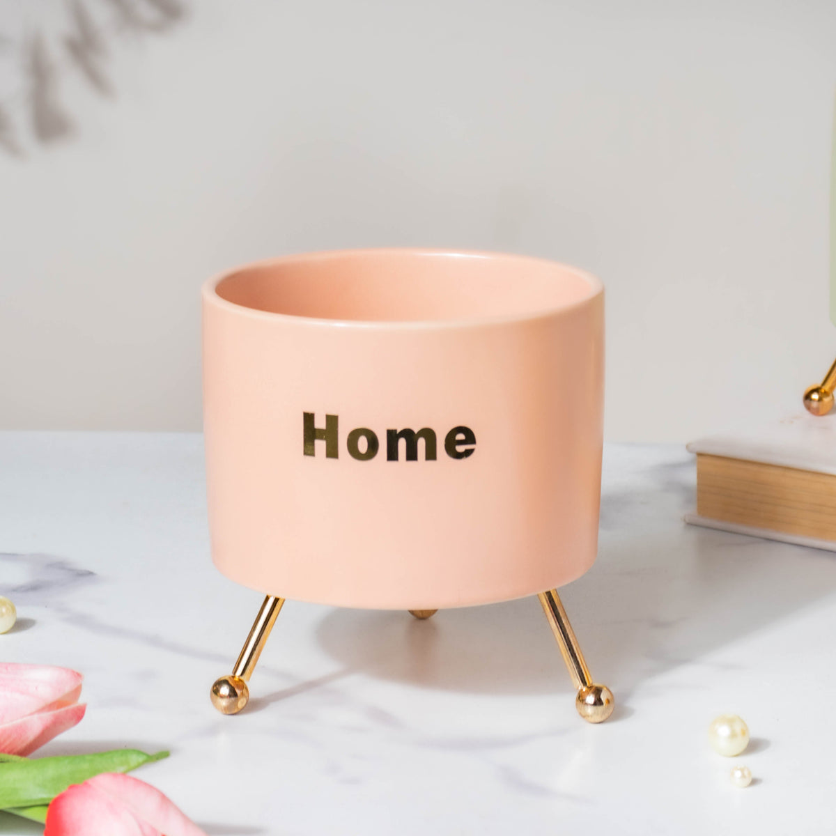 Home Ceramic Planter With Stand Pink Nestasia