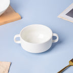 Classic Pearly White Soup Bowl With Handles 200 ml Nestasia