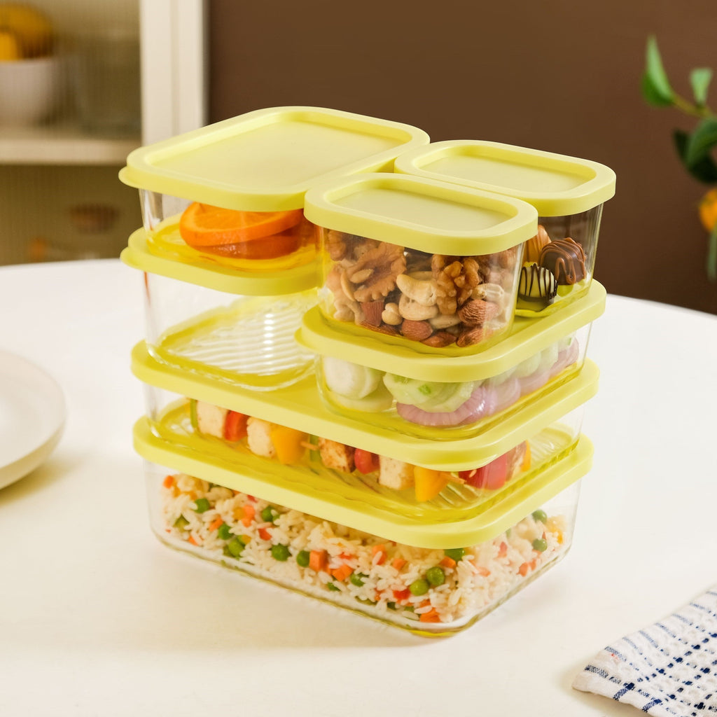 Groovo Stack On Airtight Container Set Of 7 S 310ml M 520ml L 750ml XL 1200ml XXL 1700ml Nestasia