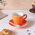Glazed Ceramic Orange Cup Set 150 ml Nestasia