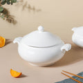 Serena Pearly White Serving Bowl With Lid Large 2.3 L Nestasia