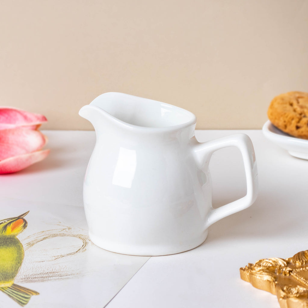 Serena White Truffle Milk Pot With Handle Large 200 ml Nestasia