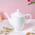 Serena White Truffle Elegant Ribbed Teapot 1300 ml Nestasia