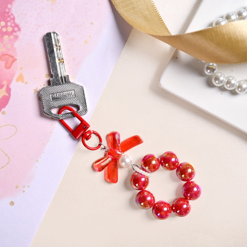 Crimson Glimmer Cute Keychain Nestasia