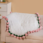 Crochet Flower Bouquet Throw Pink 80cm Nestasia