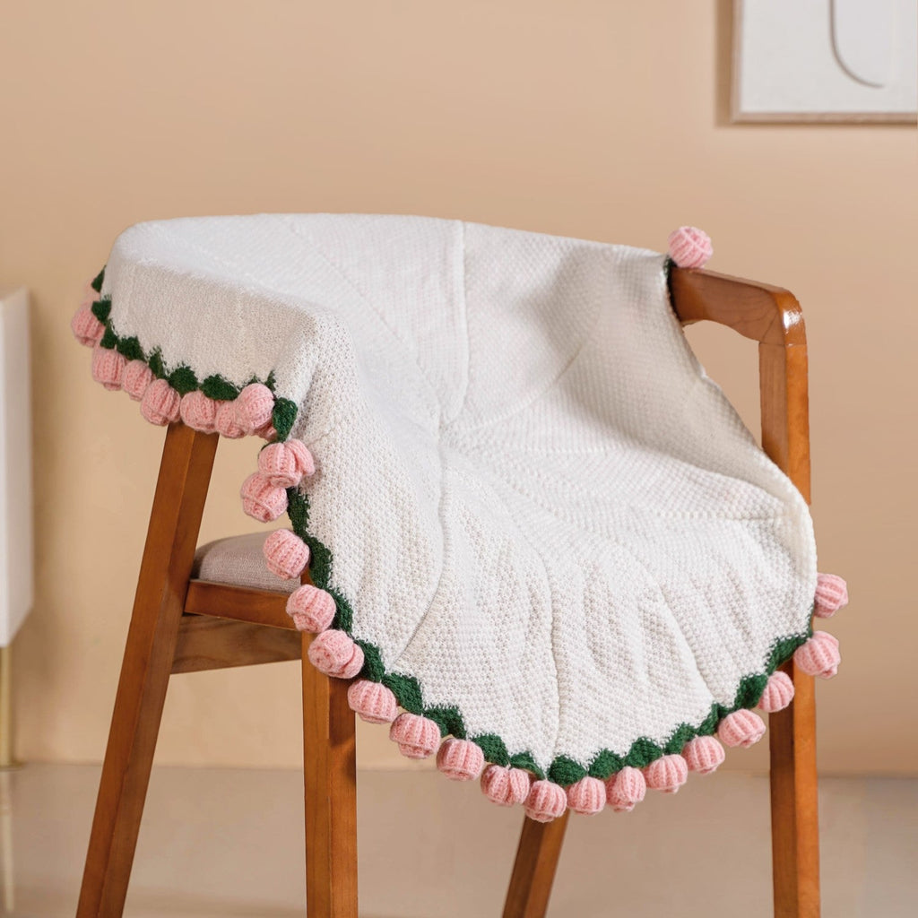 Crochet Flower Bouquet Throw Pink 80cm Nestasia