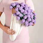 Crochet Flower Bouquet Throw Purple 80cm Nestasia