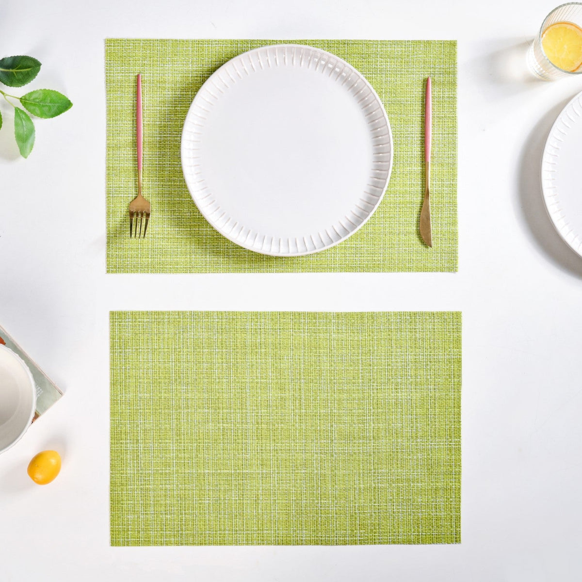Crosshatch Green Placemat Set Of 6 Nestasia