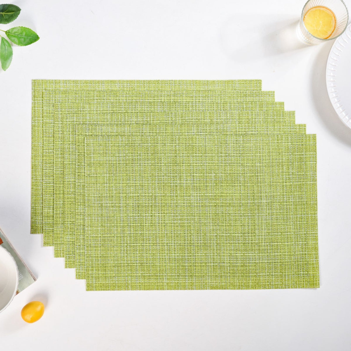 Crosshatch Green Placemat Set Of 6 Nestasia