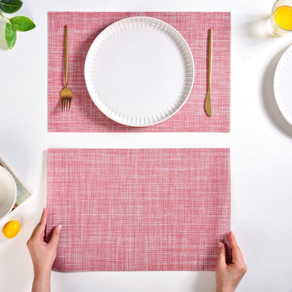 Crosshatch Red Placemat Set Of 6 Nestasia