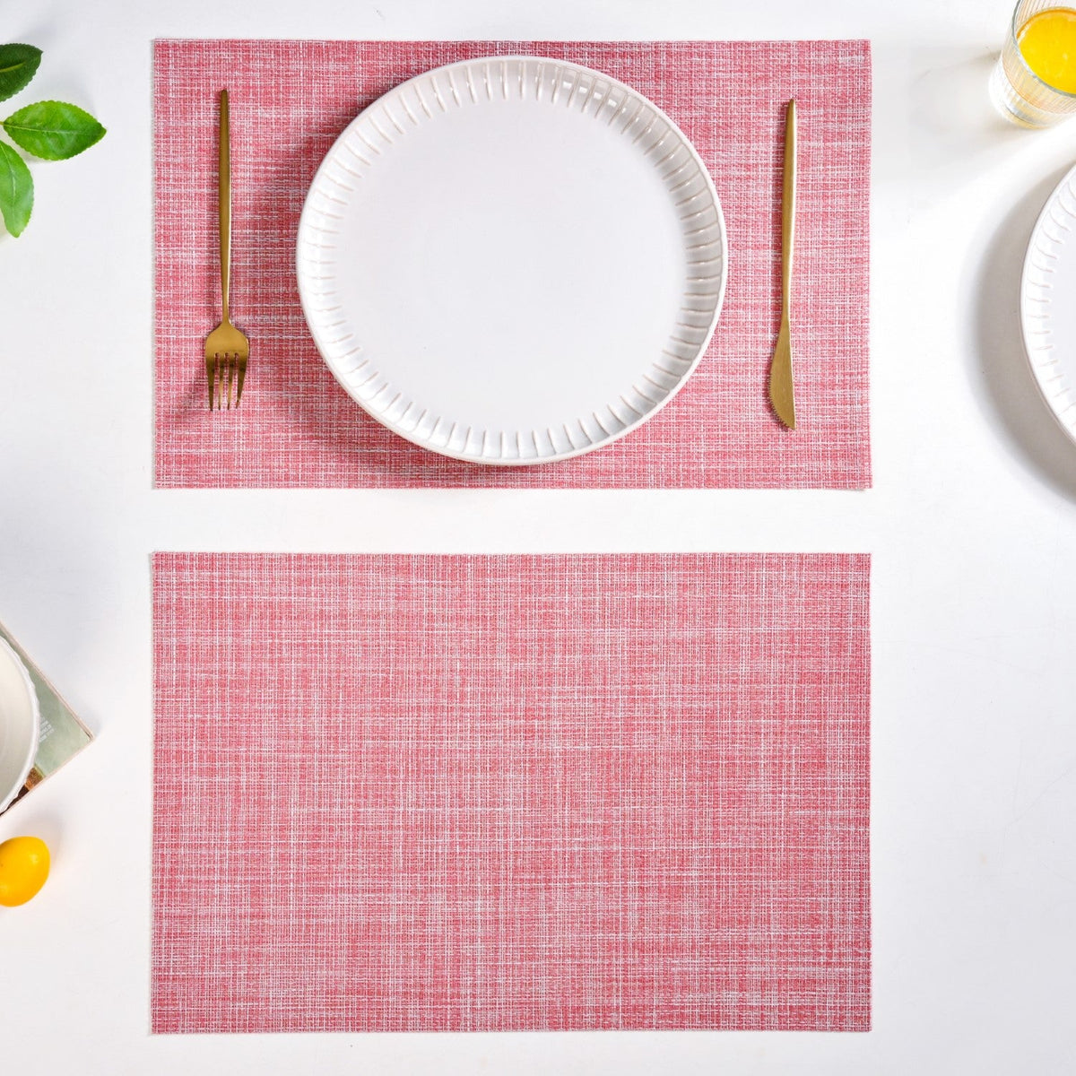 Crosshatch Red Placemat Set Of 6 Nestasia