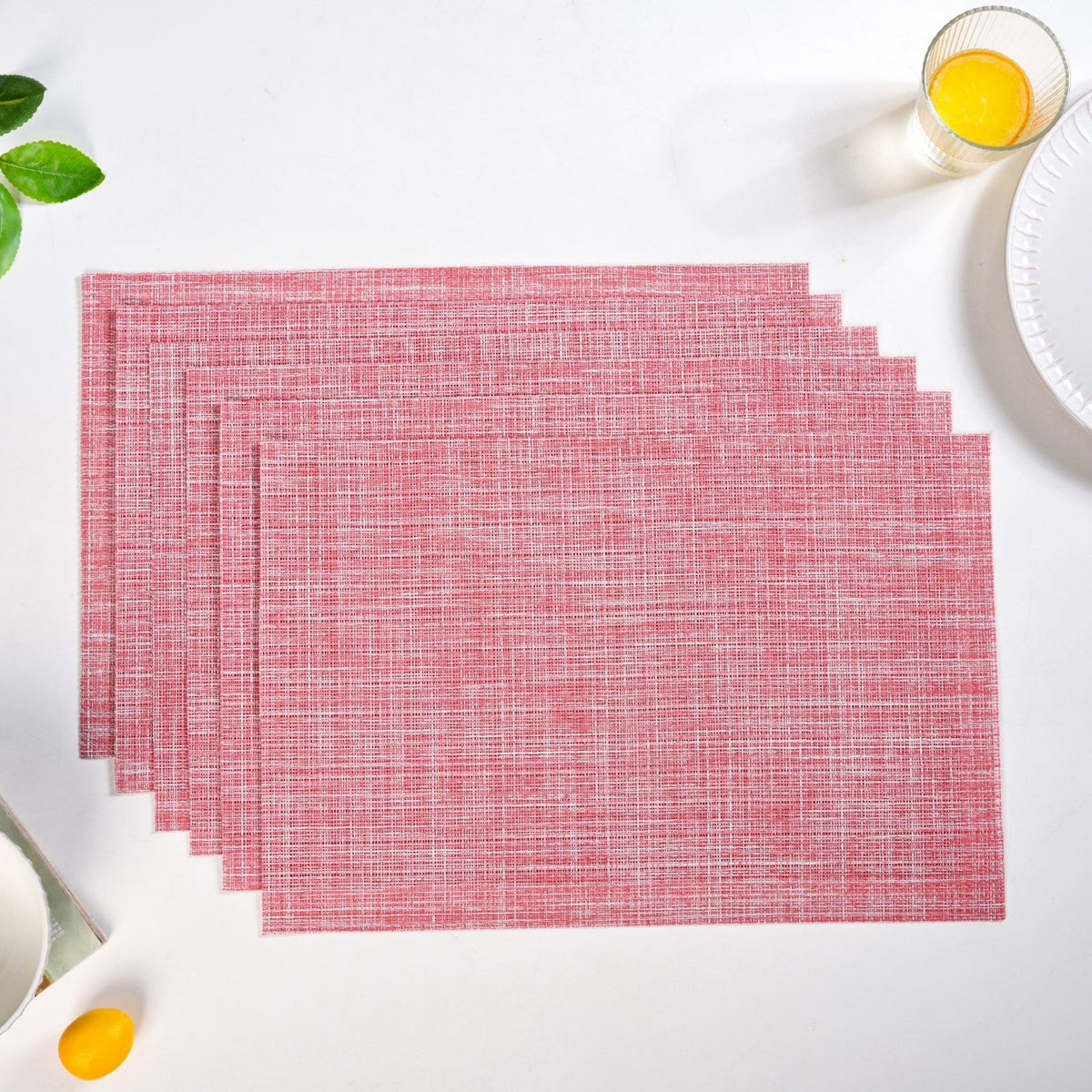 Crosshatch Red Placemat Set Of 6 Nestasia