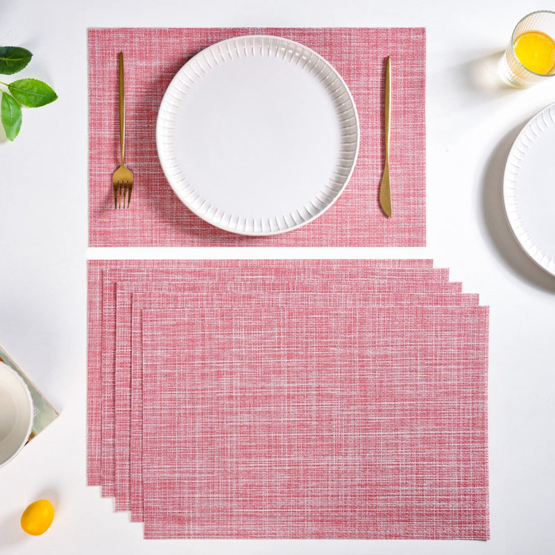 Crosshatch Red Placemat Set Of 6 Nestasia