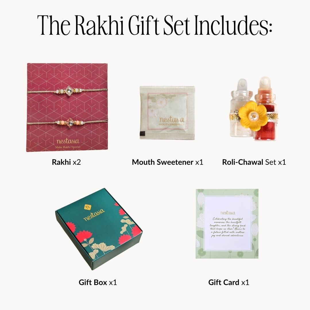 Crystal Simplistic Rakhi Gift Set Nestasia