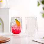 Juice Cooler Double Wall Glass Set Of 2 350ml Nestasia
