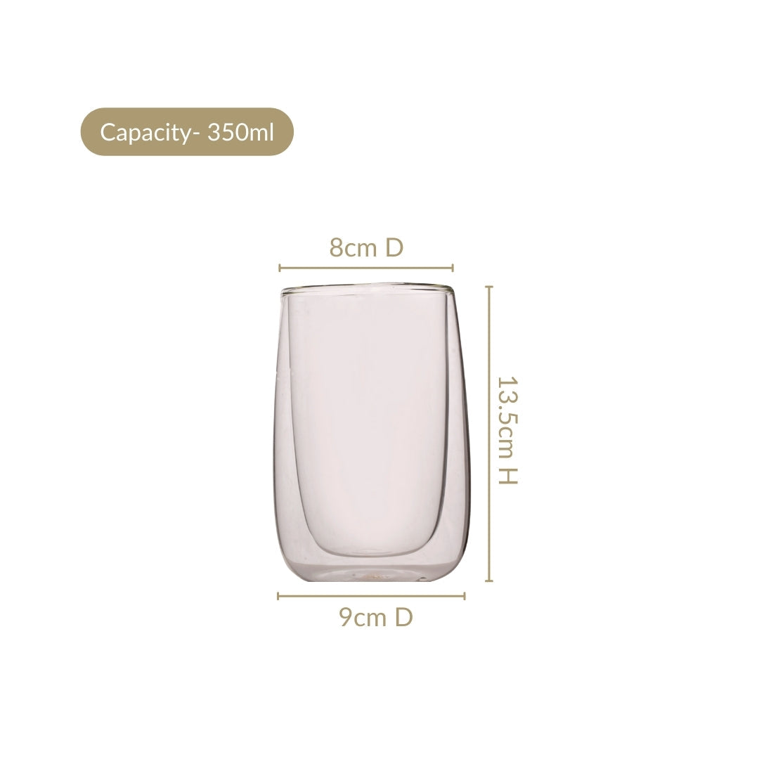 Juice Cooler Double Wall Glass Set Of 2 350ml Nestasia