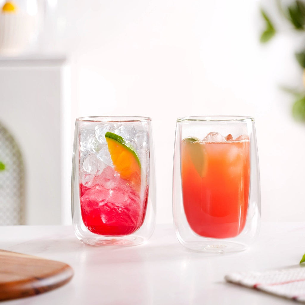 Juice Cooler Double Wall Glass Set Of 2 350ml Nestasia