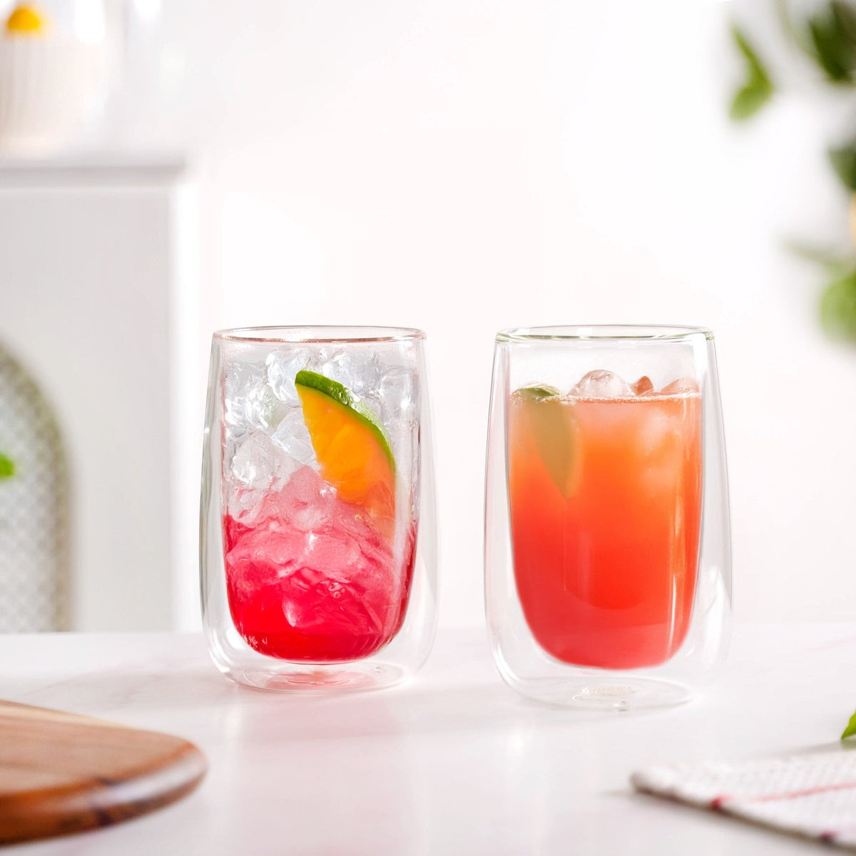 Juice Cooler Double Wall Glass Set Of 2 350ml Nestasia