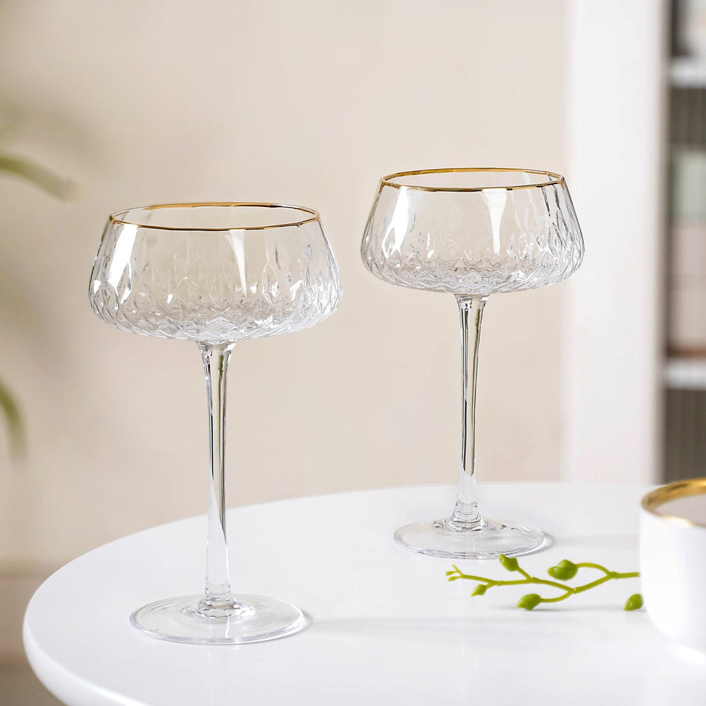 Crystal Gold Rim Cocktail Glass Set Of 2 320ml Nestasia