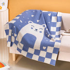 Cuddle Bear Knitted Cotton Throw Blanket For Toddlers 105x78cm Nestasia