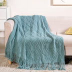 Teal Woven Throw Blanket Nestasia