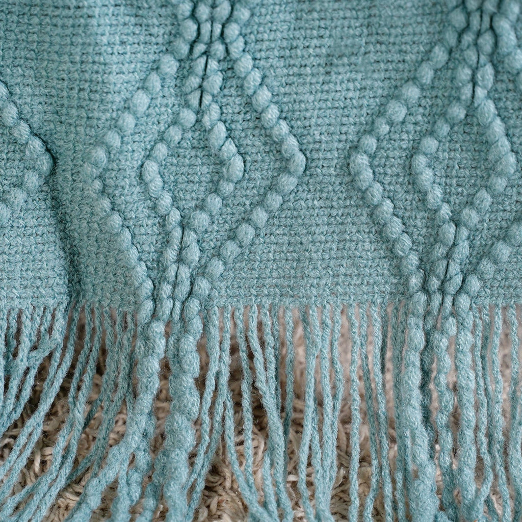 Teal Woven Throw Blanket Nestasia