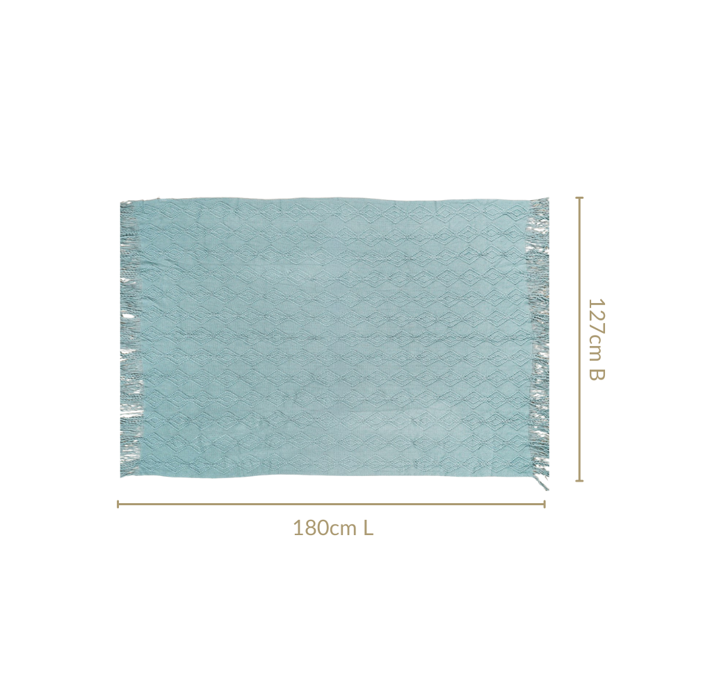 Teal Woven Throw Blanket Nestasia