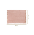 Dusty Pink Throw Knitted With Basket Weave Nestasia