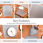 Curved Contemporary Placemat Set Of 6 Nestasia