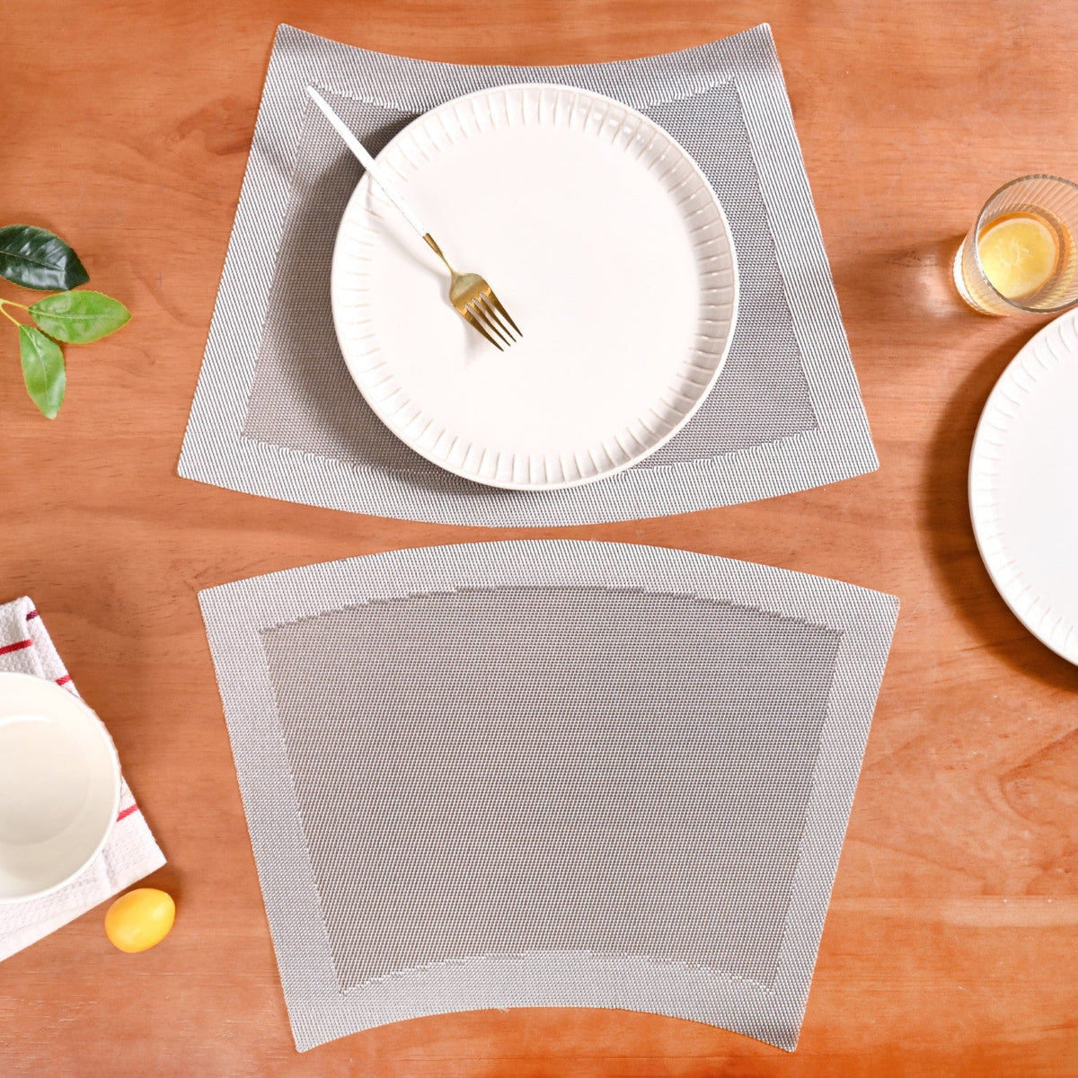 Curved Contemporary Placemat Set Of 6 Nestasia