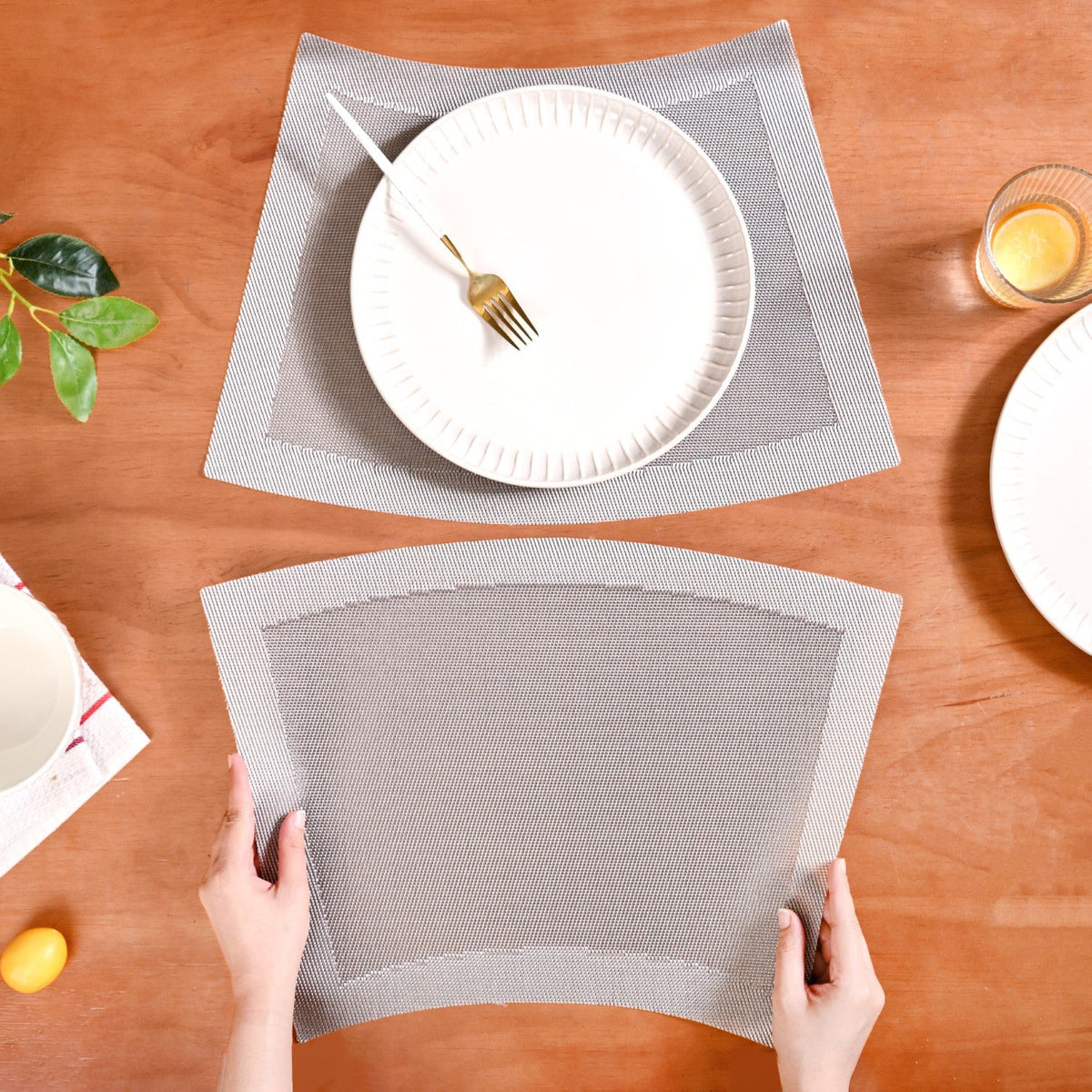 Curved Contemporary Placemat Set Of 6 Nestasia