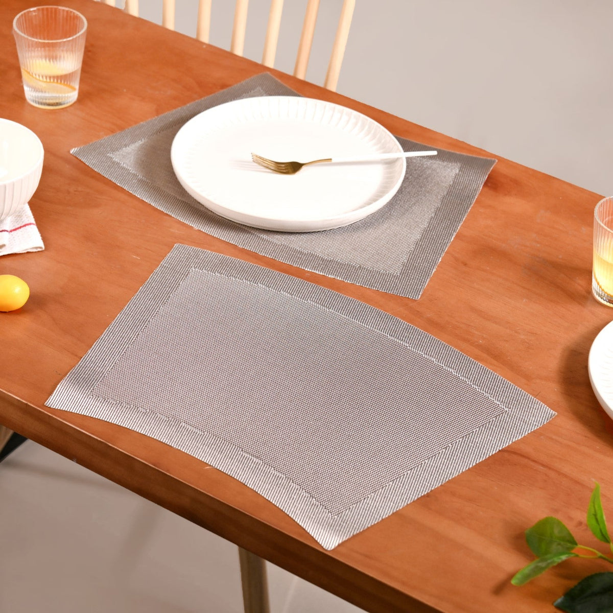Curved Contemporary Placemat Set Of 6 Nestasia