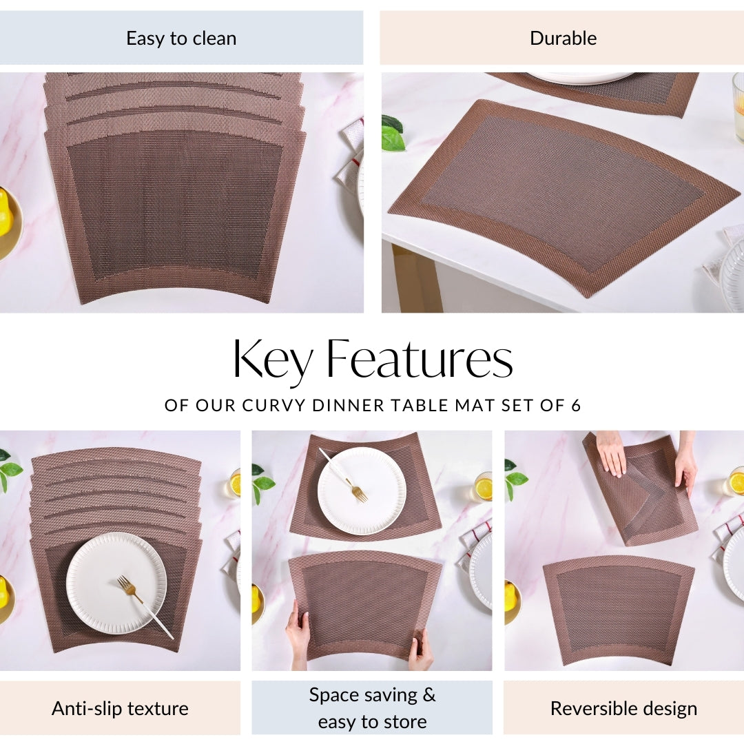 Curvy Dinner Table Mat Set Of 6 Nestasia