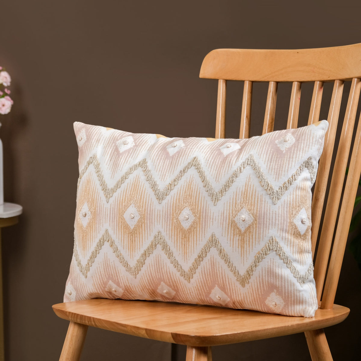 Ikat Embroidered Cushion Cover 50x35 cm Nestasia