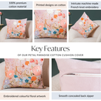 Petal Paradise Cotton Cushion Cover 40x40 cm Nestasia