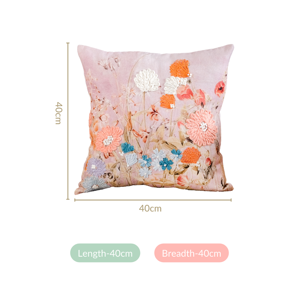 Petal Paradise Cotton Cushion Cover 40x40 cm Nestasia